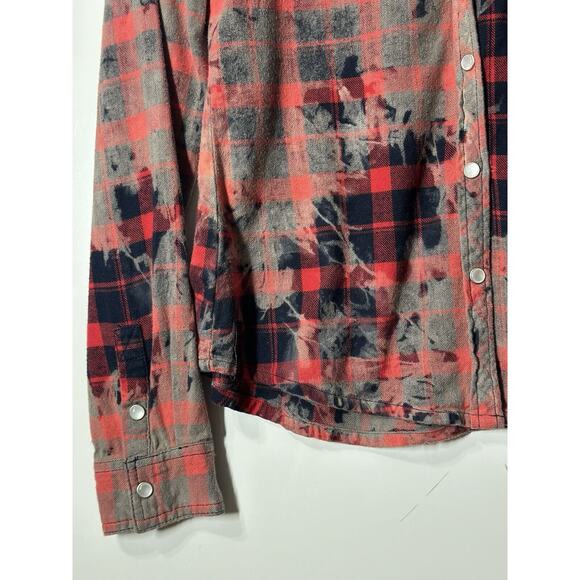 LEE COOPER Button up Pearl Snap Long Sleeve Red Colorful Casual PreppyWomenSmall - Picture 5 of 10